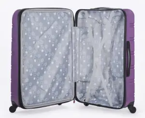 Rockland Melbourne purple suitcase open